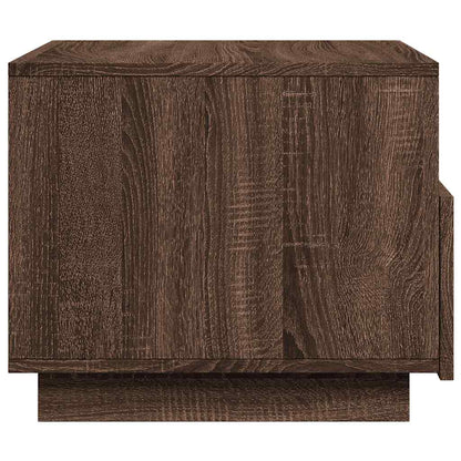 Tavolino da Soggiorno con Luci LED Rovere Marrone 50x49x40 cm | homemem39