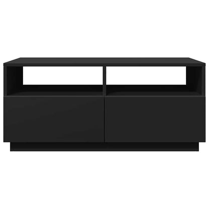 Tavolino da Soggiorno con Luci LED Nero 90x49x40 cm