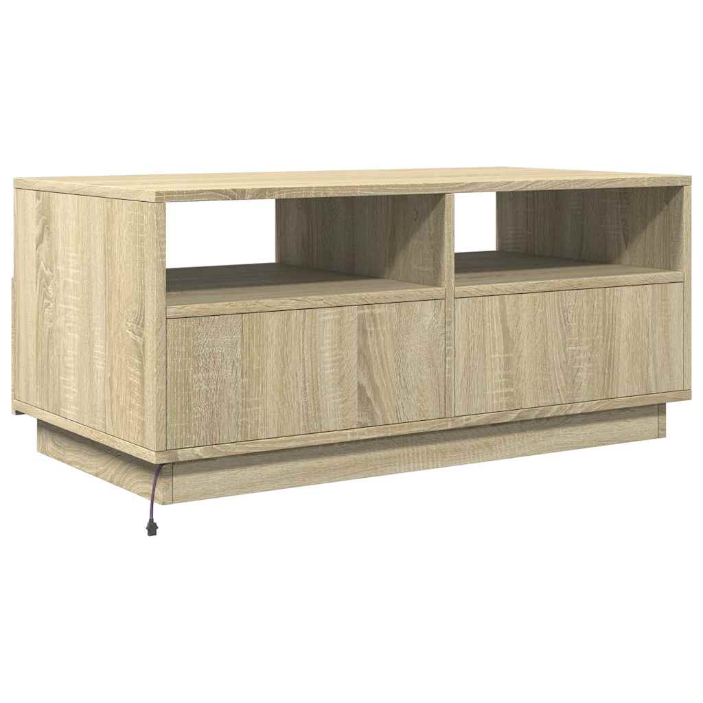 Tavolino da Salotto Gambe in Metallo Rovere Sonoma 90x49x40 cm | homemem39