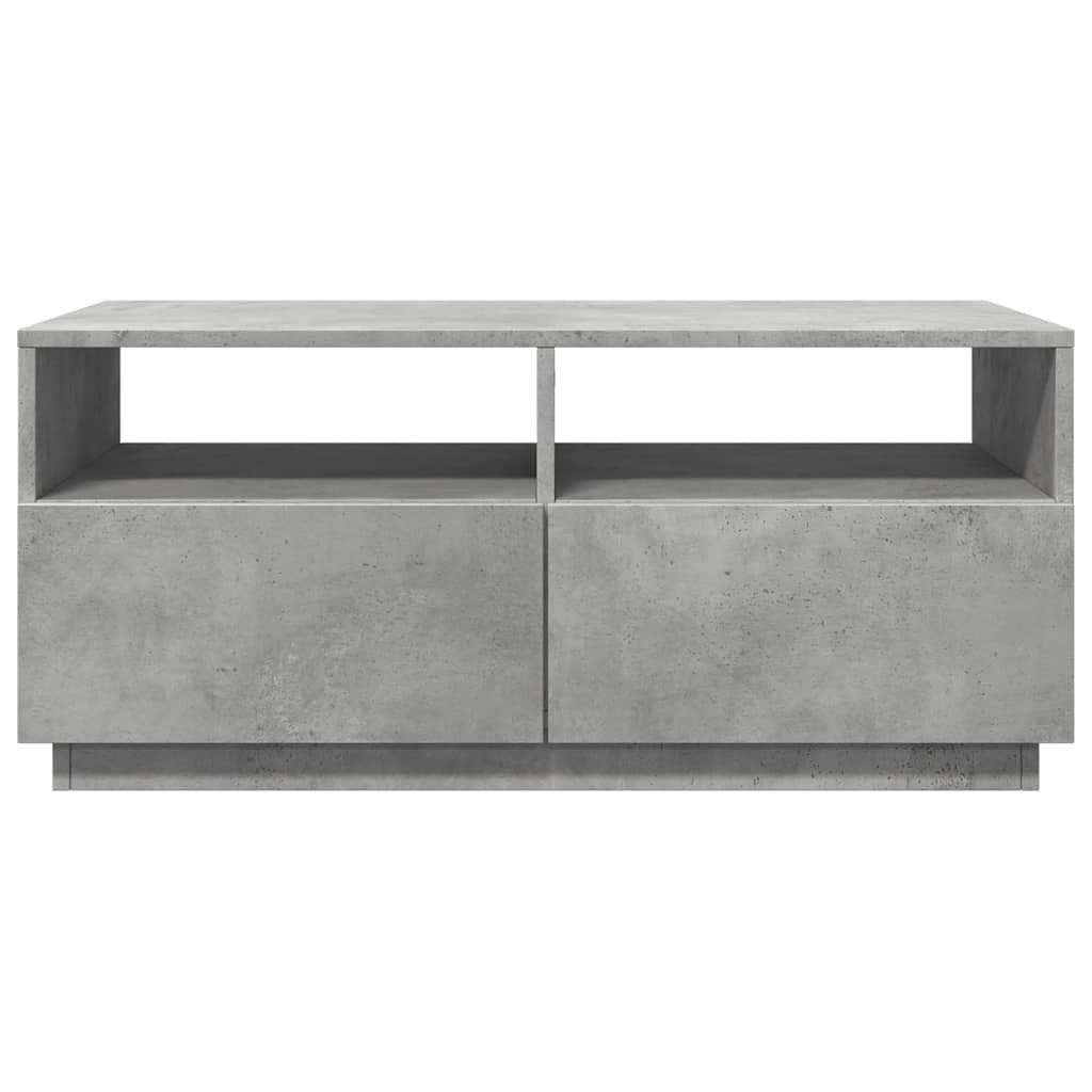 Tavolino da Soggiorno con Luci LED Grigio Cemento 90x49x40 cm | homemem39