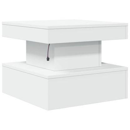 Tavolino da Salotto con Luci LED Bianco 50x50x40 cm | homemem39