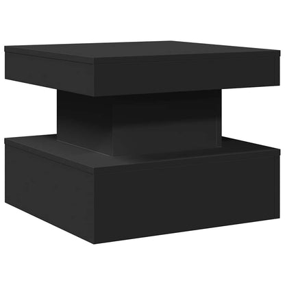 Tavolino da Salotto con Luci LED Nero 50x50x40 cm | homemem39