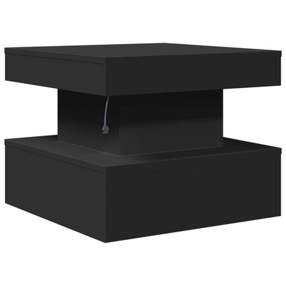 Tavolino da Salotto con Luci LED Nero 50x50x40 cm | homemem39