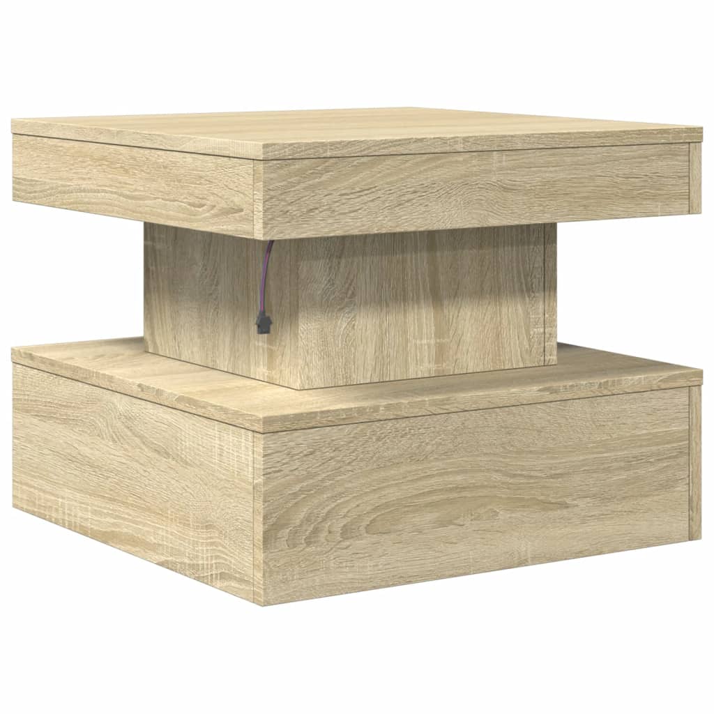 Tavolino da Salotto Gambe in Metallo Rovere Sonoma 50x50x40 cm | homemem39