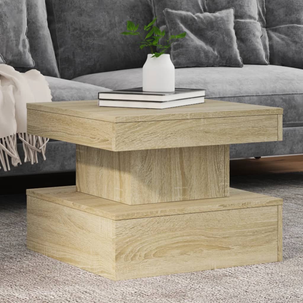 Tavolino da Salotto Gambe in Metallo Rovere Sonoma 50x50x40 cm | homemem39