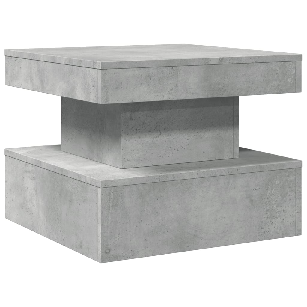Tavolino da Salotto con Luci LED Grigio Cemento 50x50x40 cm | homemem39