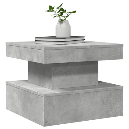 Tavolino da Salotto con Luci LED Grigio Cemento 50x50x40 cm | homemem39