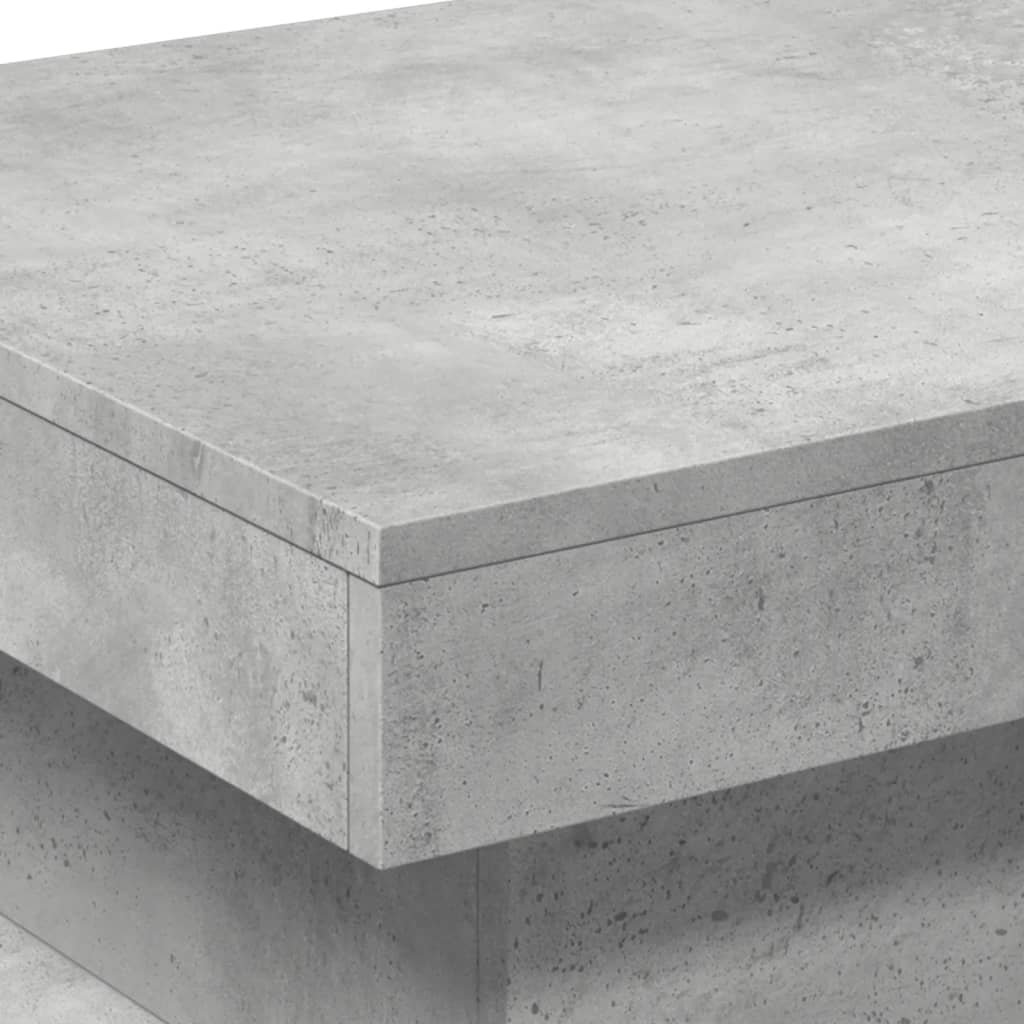 Tavolino da Salotto con Luci LED Grigio Cemento 50x50x40 cm | homemem39