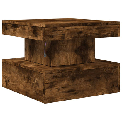 Tavolino da Soggiorno con Luci LED Rovere Sonoma 50x50x40 cm | homemem39