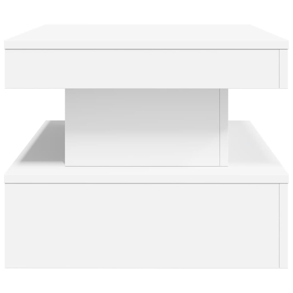 Tavolino da Soggiorno con Luci LED Bianco 90x50x40 cm | homemem39