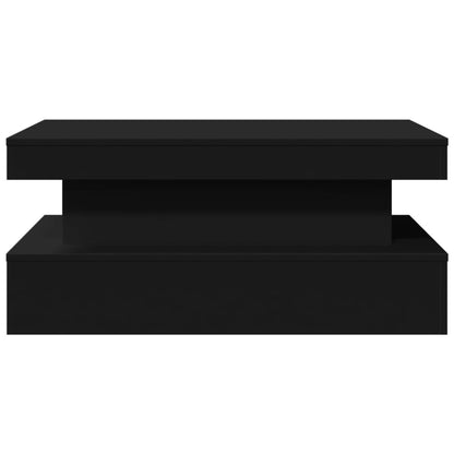 Tavolino da Soggiorno con Luci LED Nero 90x50x40 cm