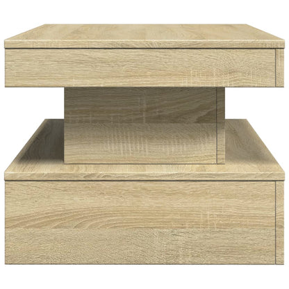 Tavolino da Soggiorno con Luci LED Rovere Sonoma 90x50x40 cm | homemem39
