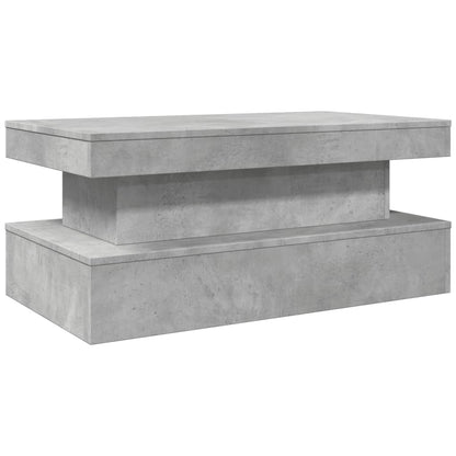 Tavolino da Soggiorno con Luci LED Grigio Cemento 90x50x40 cm | homemem39