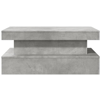 Tavolino da Soggiorno con Luci LED Grigio Cemento 90x50x40 cm | homemem39