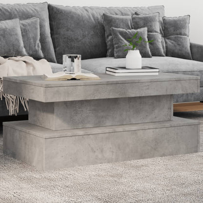 Tavolino da Soggiorno con Luci LED Grigio Cemento 90x50x40 cm | homemem39