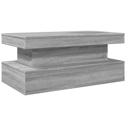 Tavolino da Soggiorno con Luci LED Grigio Sonoma 90x50x40 cm | homemem39