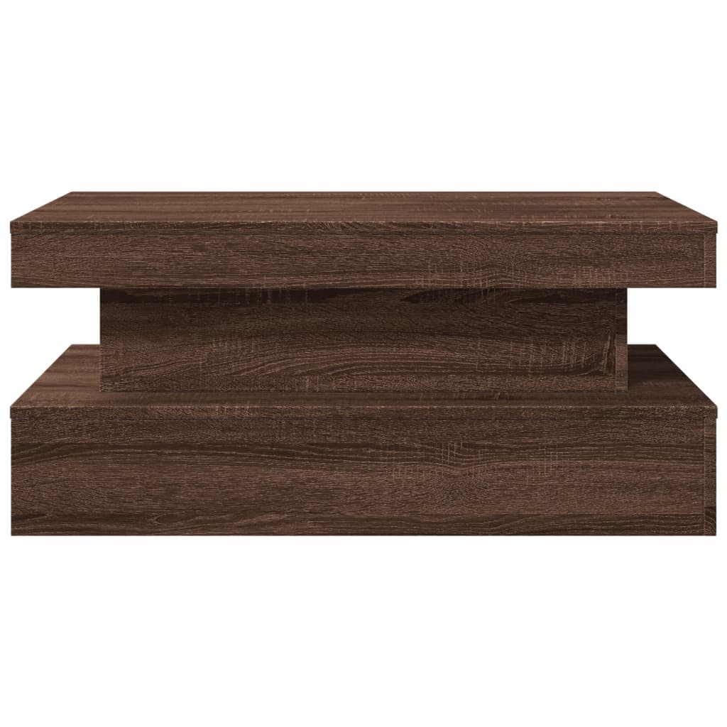 Tavolino da Soggiorno con Luci LED Rovere Marrone 90x50x40 cm | homemem39
