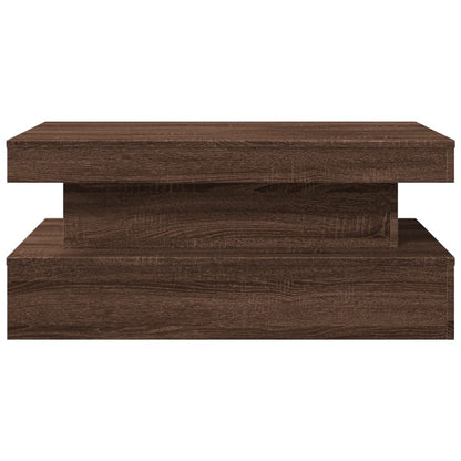 Tavolino da Soggiorno con Luci LED Rovere Marrone 90x50x40 cm | homemem39