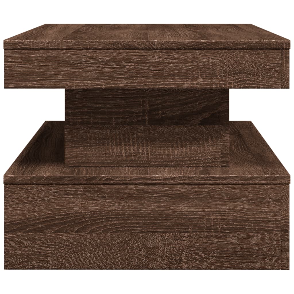 Tavolino da Soggiorno con Luci LED Rovere Marrone 90x50x40 cm | homemem39