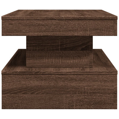 Tavolino da Soggiorno con Luci LED Rovere Marrone 90x50x40 cm | homemem39