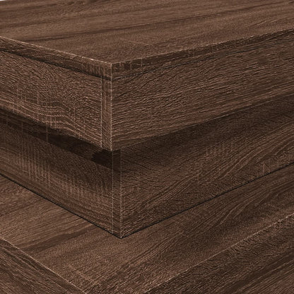 Tavolino da Soggiorno con Luci LED Rovere Marrone 90x50x40 cm | homemem39