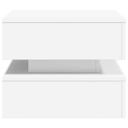 Tavolino da Salotto con Luci LED Bianco 50x50x40 cm | homemem39