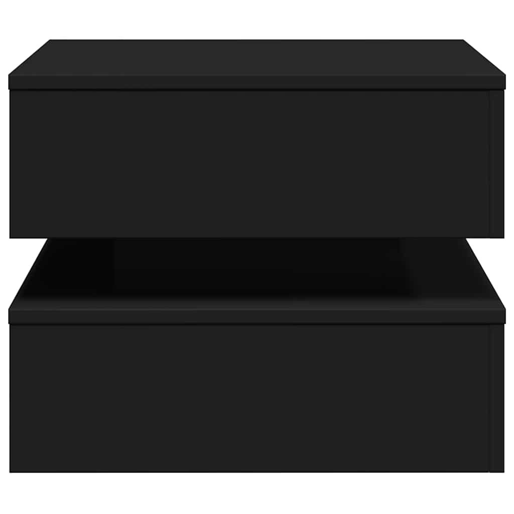Tavolino da Salotto con Luci LED Nero 50x50x40 cm | homemem39