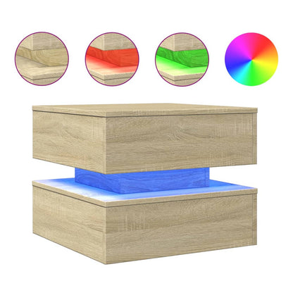 Tavolino da Salotto Gambe in Metallo Rovere Sonoma 50x50x40 cm | homemem39