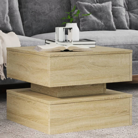 Tavolino da Salotto Gambe in Metallo Rovere Sonoma 50x50x40 cm | homemem39