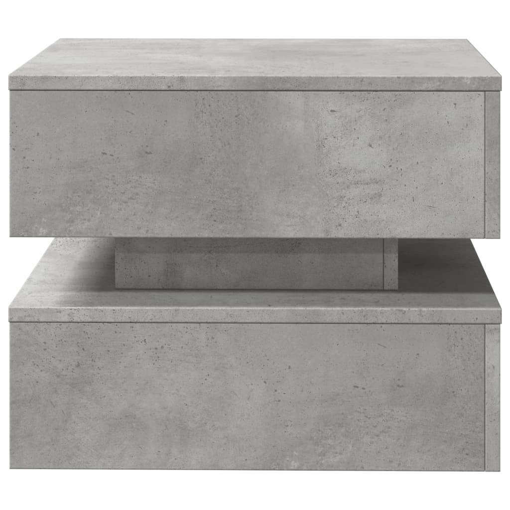 Tavolino da Salotto con Luci LED Grigio Cemento 50x50x40 cm | homemem39