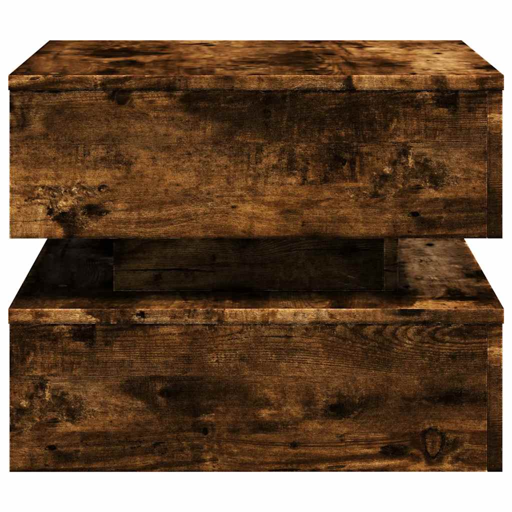 Tavolino da Soggiorno con Luci LED Rovere Sonoma 50x50x40 cm | homemem39