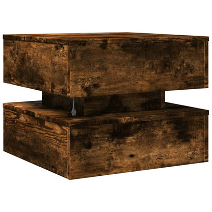 Tavolino da Soggiorno con Luci LED Rovere Sonoma 50x50x40 cm | homemem39