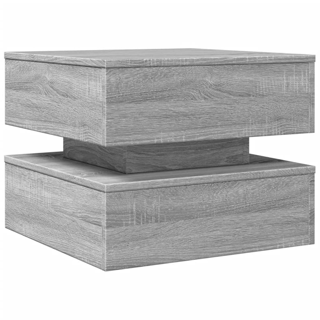 Tavolino da Salotto con Luci LED Grigio Sonoma 50x50x40 cm | homemem39