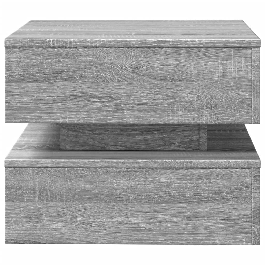 Tavolino da Salotto con Luci LED Grigio Sonoma 50x50x40 cm | homemem39