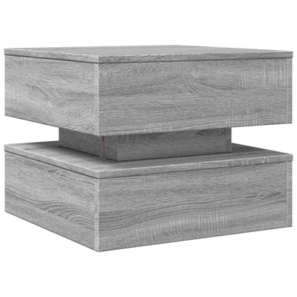 Tavolino da Salotto con Luci LED Grigio Sonoma 50x50x40 cm | homemem39