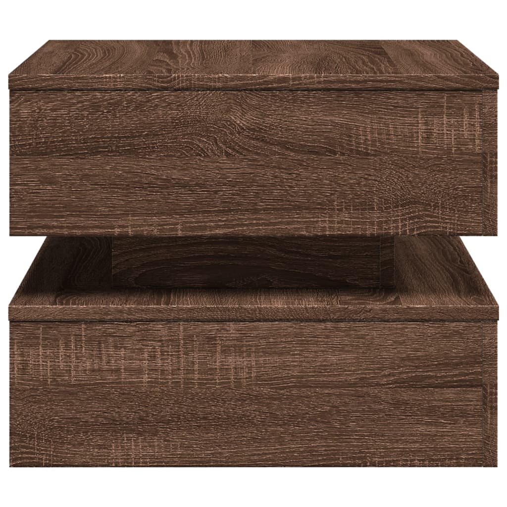 Tavolino da Salotto con Luci LED Rovere Marrone 50x50x40 cm | homemem39