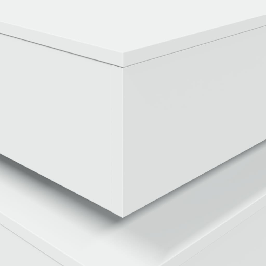 Tavolino da Soggiorno con Luci LED Bianco 90x50x40 cm