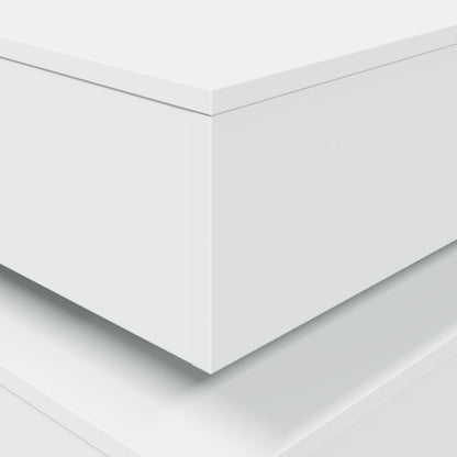 Tavolino da Soggiorno con Luci LED Bianco 90x50x40 cm