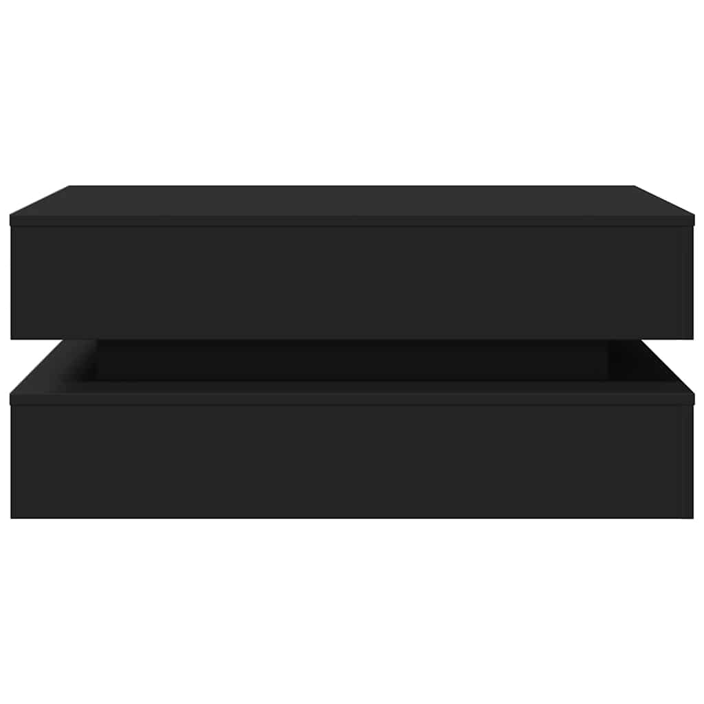 Tavolino da Soggiorno con Luci LED Nero 90x50x40 cm | homemem39