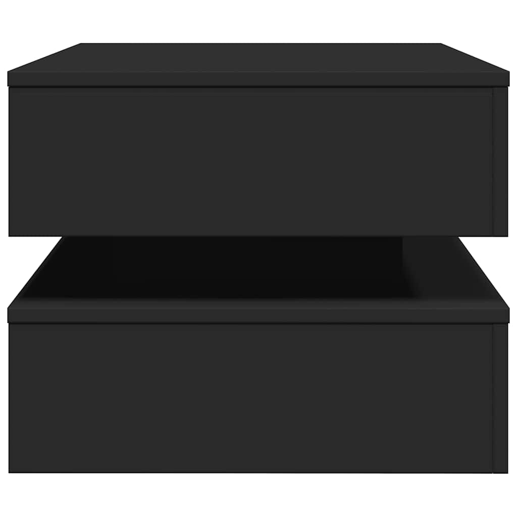 Tavolino da Soggiorno con Luci LED Nero 90x50x40 cm