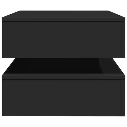 Tavolino da Soggiorno con Luci LED Nero 90x50x40 cm