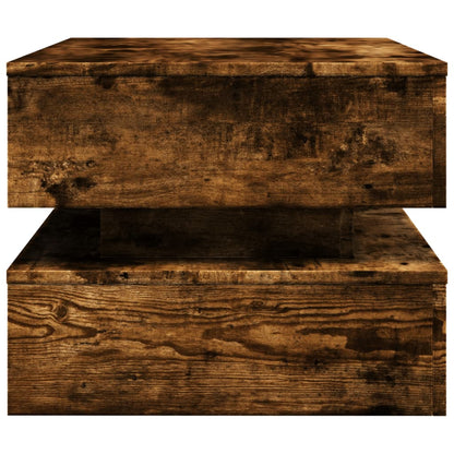 Tavolino da Soggiorno con Luci LED Rovere Fumo 90x50x40 cm | homemem39
