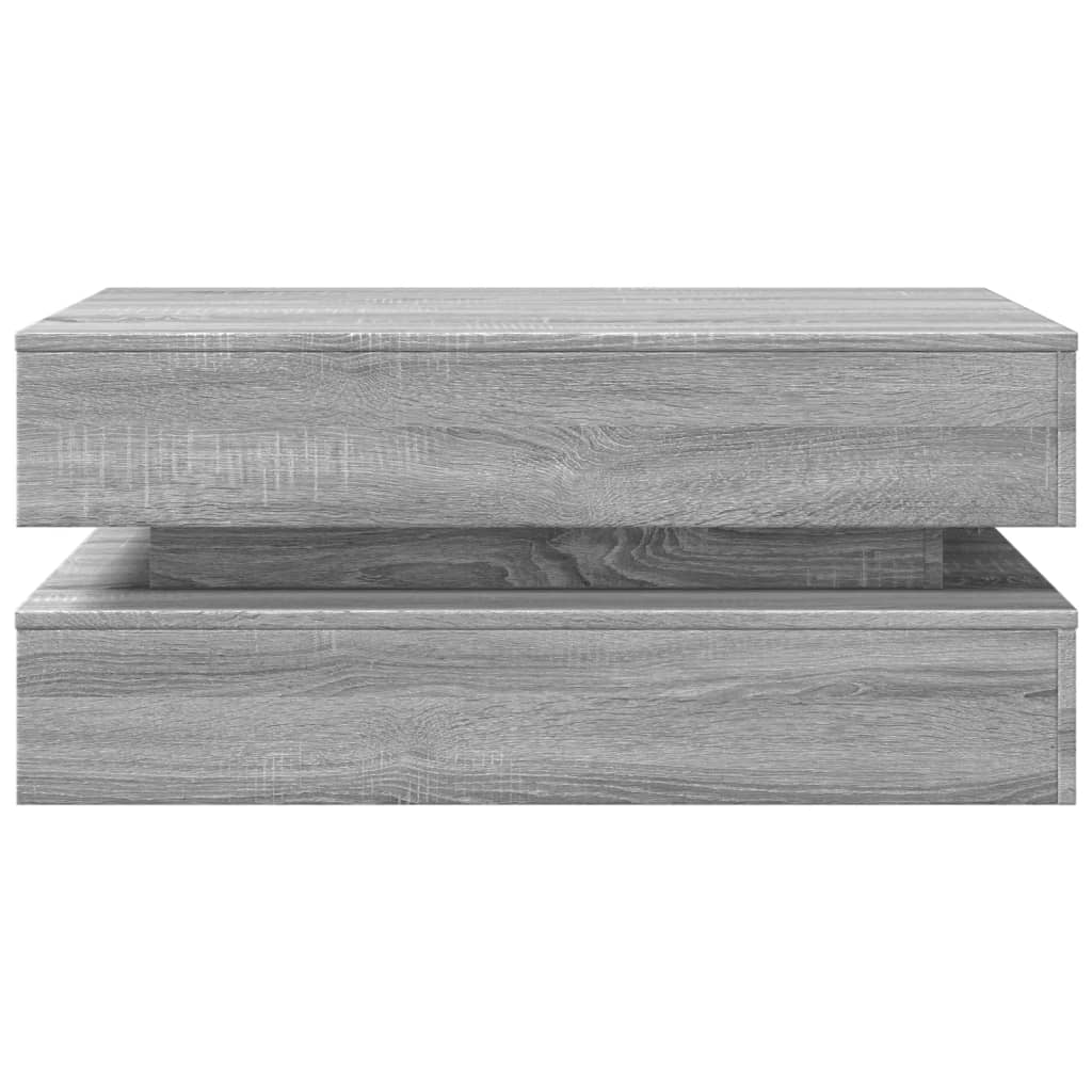 Tavolino da Soggiorno con Luci LED Grigio Sonoma 90x50x40 cm | homemem39