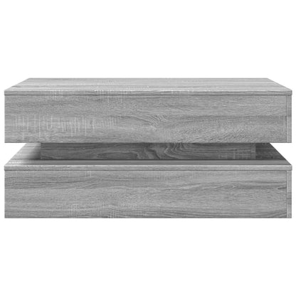 Tavolino da Soggiorno con Luci LED Grigio Sonoma 90x50x40 cm | homemem39