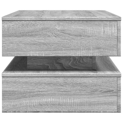 Tavolino da Soggiorno con Luci LED Grigio Sonoma 90x50x40 cm | homemem39