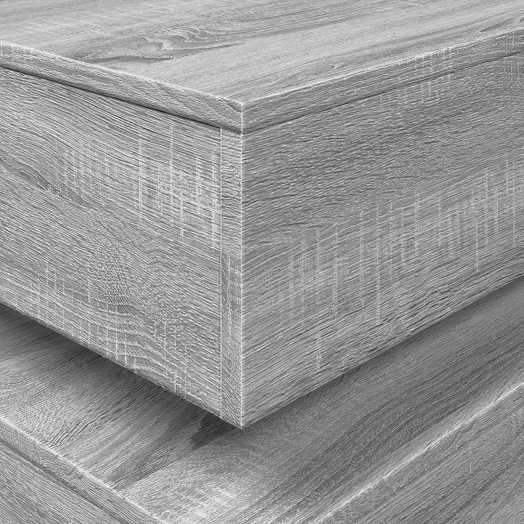 Tavolino da Soggiorno con Luci LED Grigio Sonoma 90x50x40 cm | homemem39