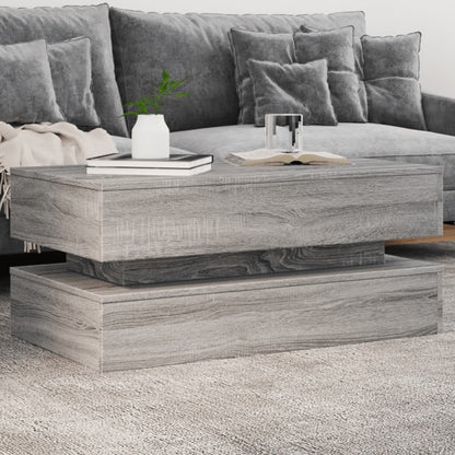 Tavolino da Soggiorno con Luci LED Grigio Sonoma 90x50x40 cm | homemem39