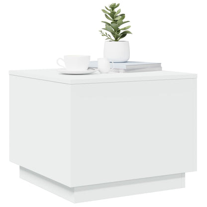 Tavolino da Salotto con Luci LED Bianco 50x50x40 cm | homemem39