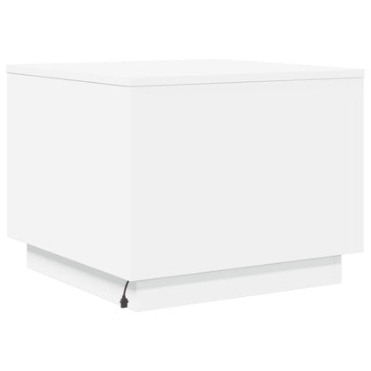 Tavolino da Salotto con Luci LED Bianco 50x50x40 cm | homemem39