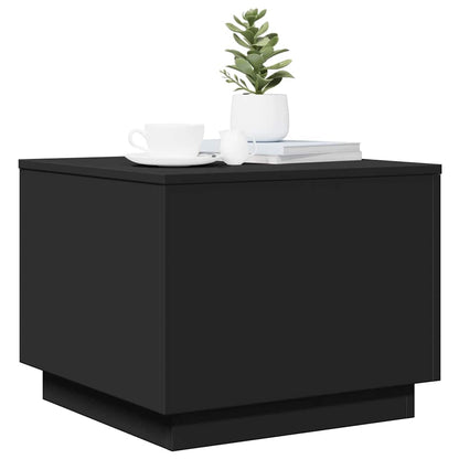 Tavolino da Salotto con Luci LED Nero 50x50x40 cm | homemem39